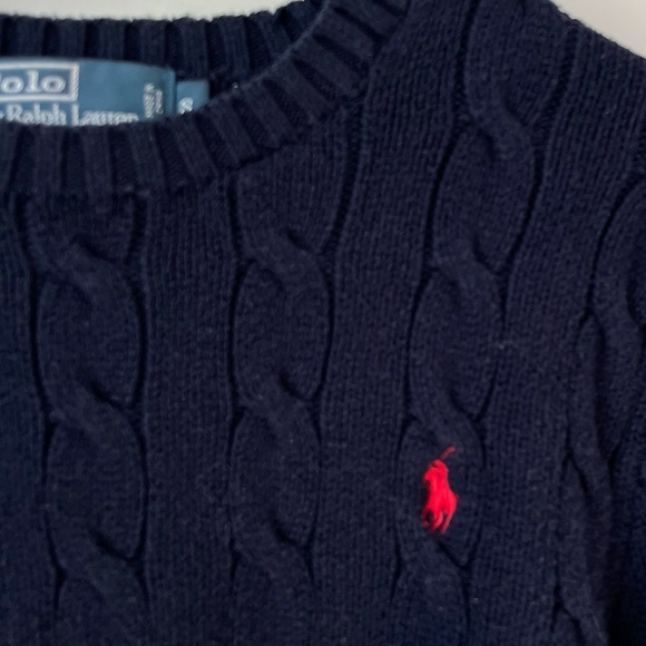 Polo Ralph Lauren Cable-Knit Cotton Jumper Sweater in Hunter Navy - Picture 10 of 12
